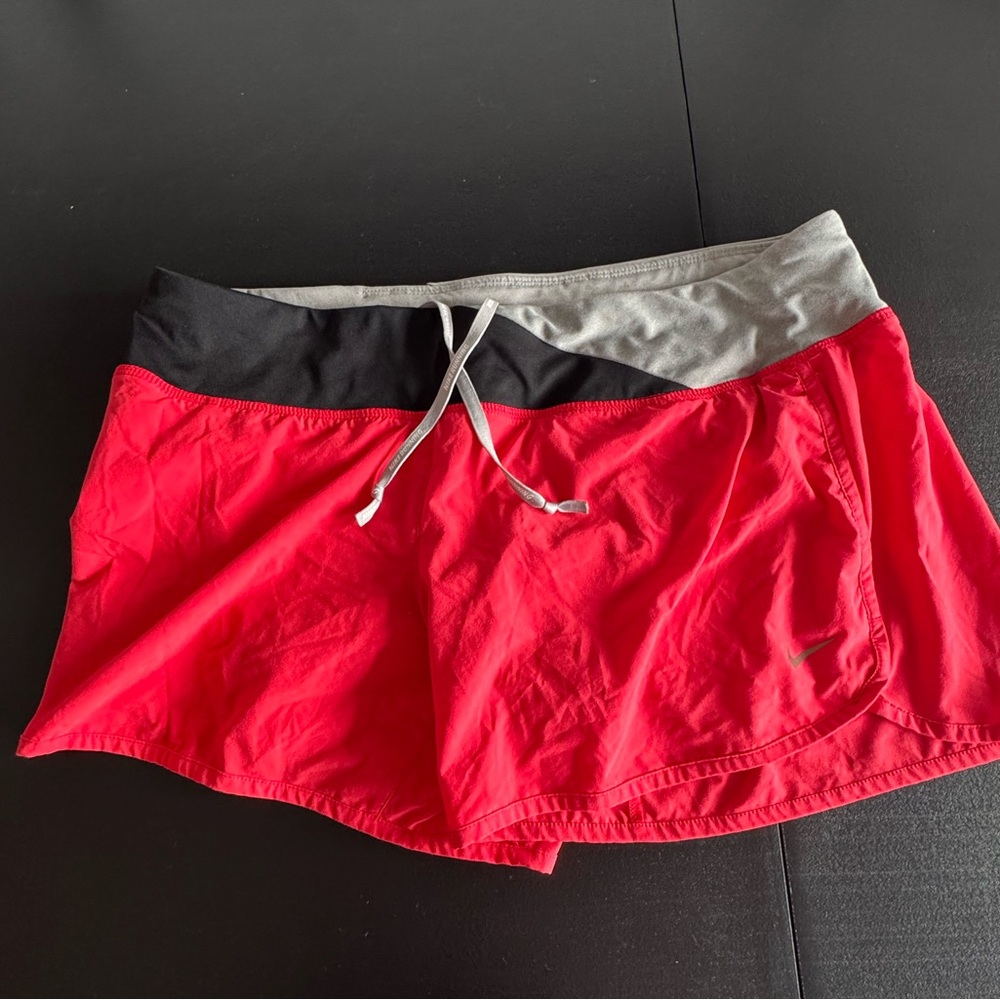 Nike Red and Gray Dri-FIT Shorts